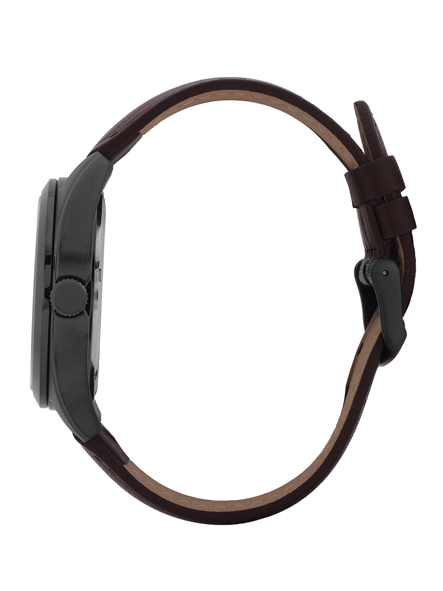 Daniel klein IP Gun Emboss Dial Brown Leather Watch for Men DK.1.14088-4