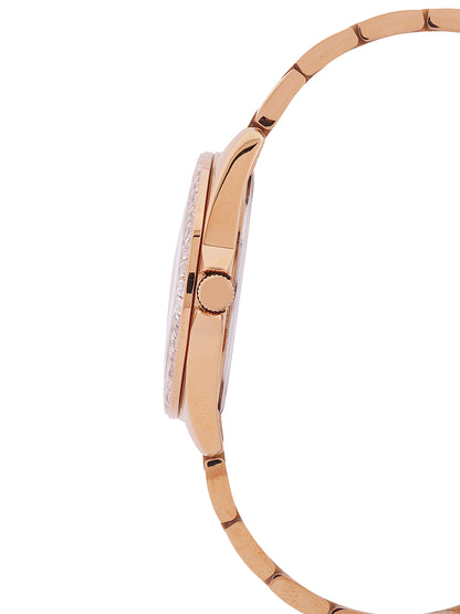 Daniel klein IP Pink R.Gold Light Rose Gold Sunray Dial Stone Watch for Women DK.1.13950-6