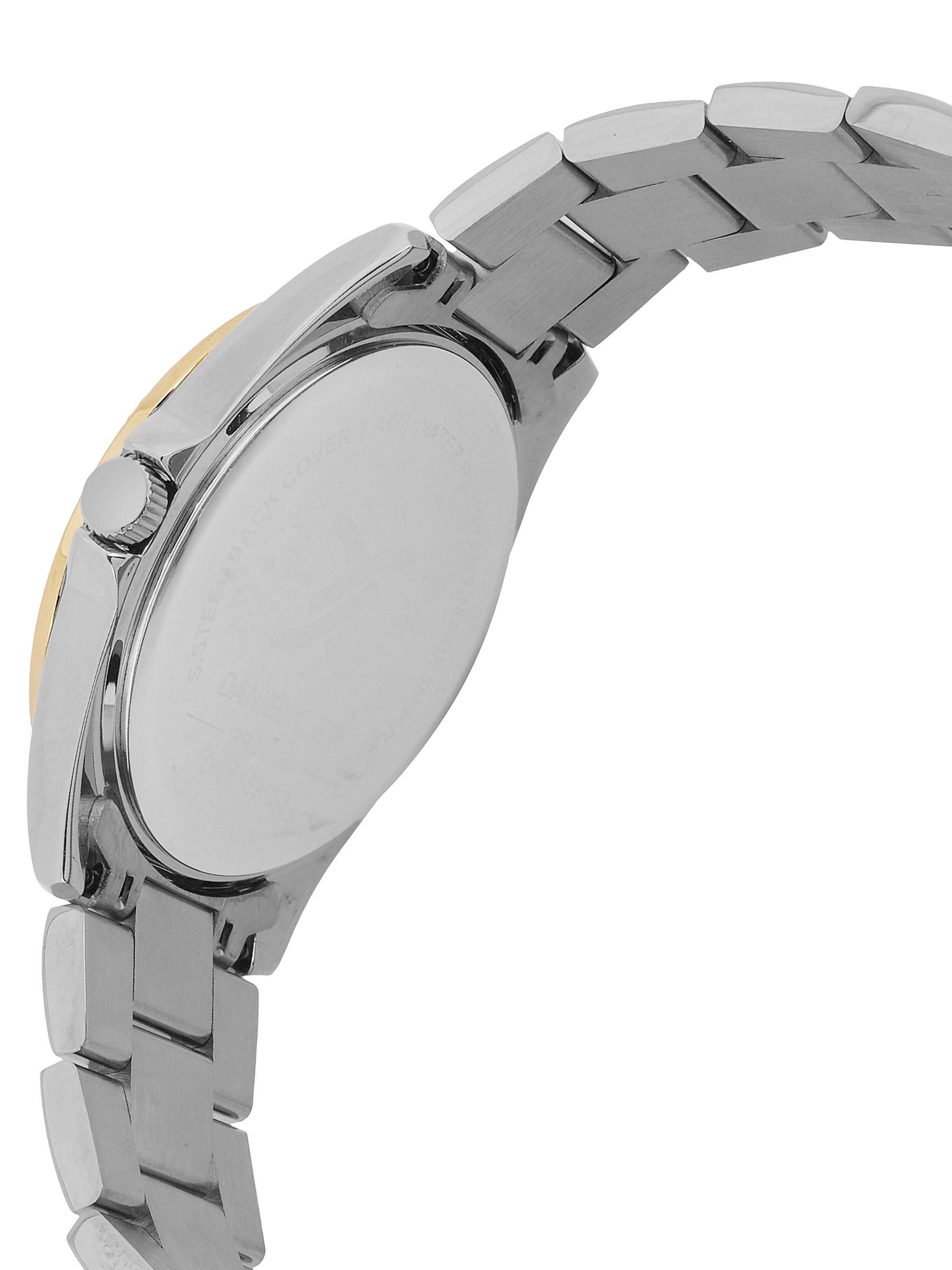 Daniel klein Dual-Tone IPS/IPG Silver Sunray Dial Stone Watch for Women DK.1.13950-4