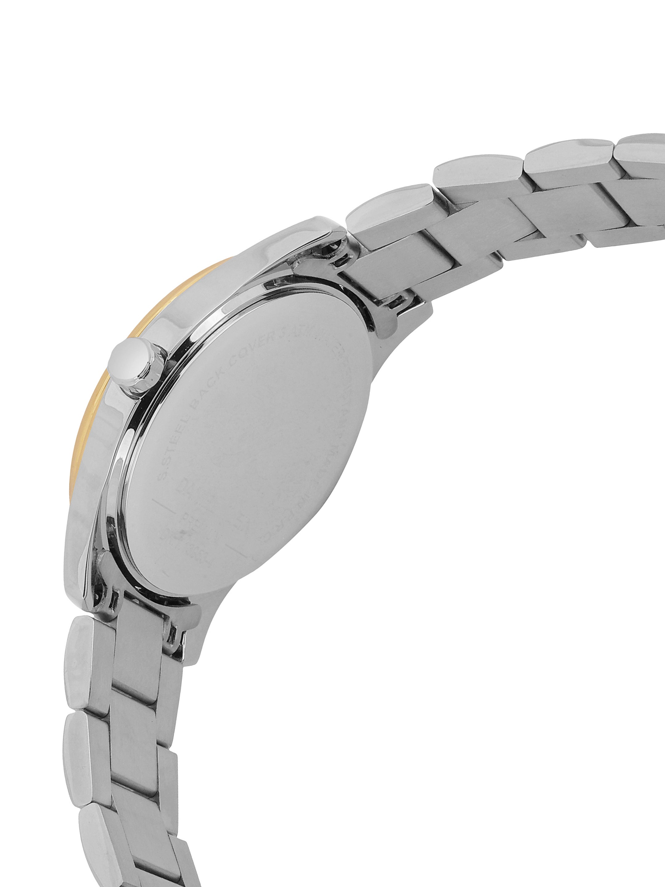 Daniel klein Dual-Tone IPS/IPG Silver Embossed Dial Stone Watch for Women DK.1.13953-5