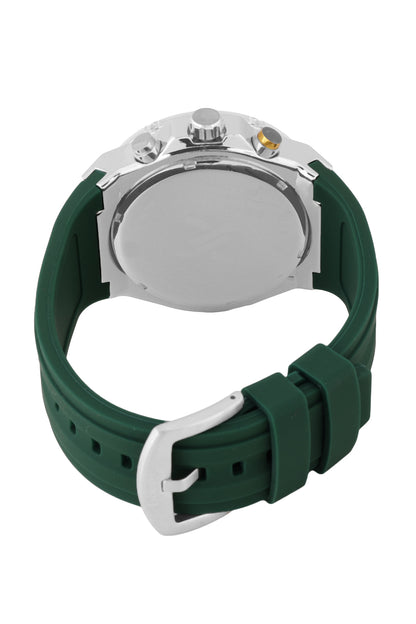 Green Dial Analog Watches with Green silicon Band
