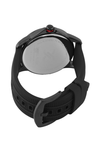 Classic Analog Black Dial with Black Silicon Strap Men&