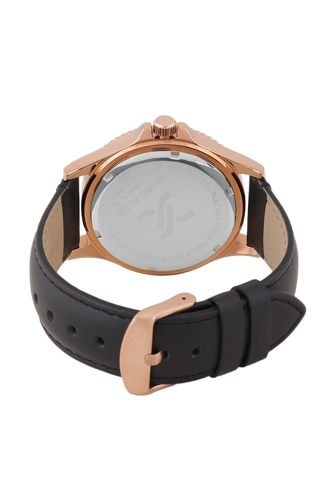 Black Dial Analog with Black Leather Strap Men&