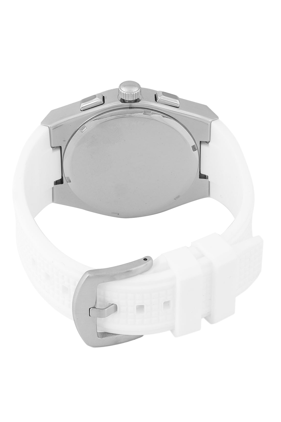 Silver Dial Analog Watches with silicon Band