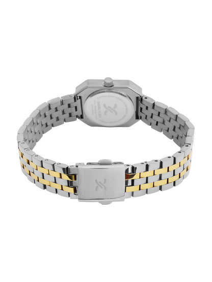 Daniel Klein Analog Silver Round Dial Silver and Gold Case Silver Strap Quartz Water-Resistant Wrist Watch for Women Girls, Ladies DK.6.14182-5