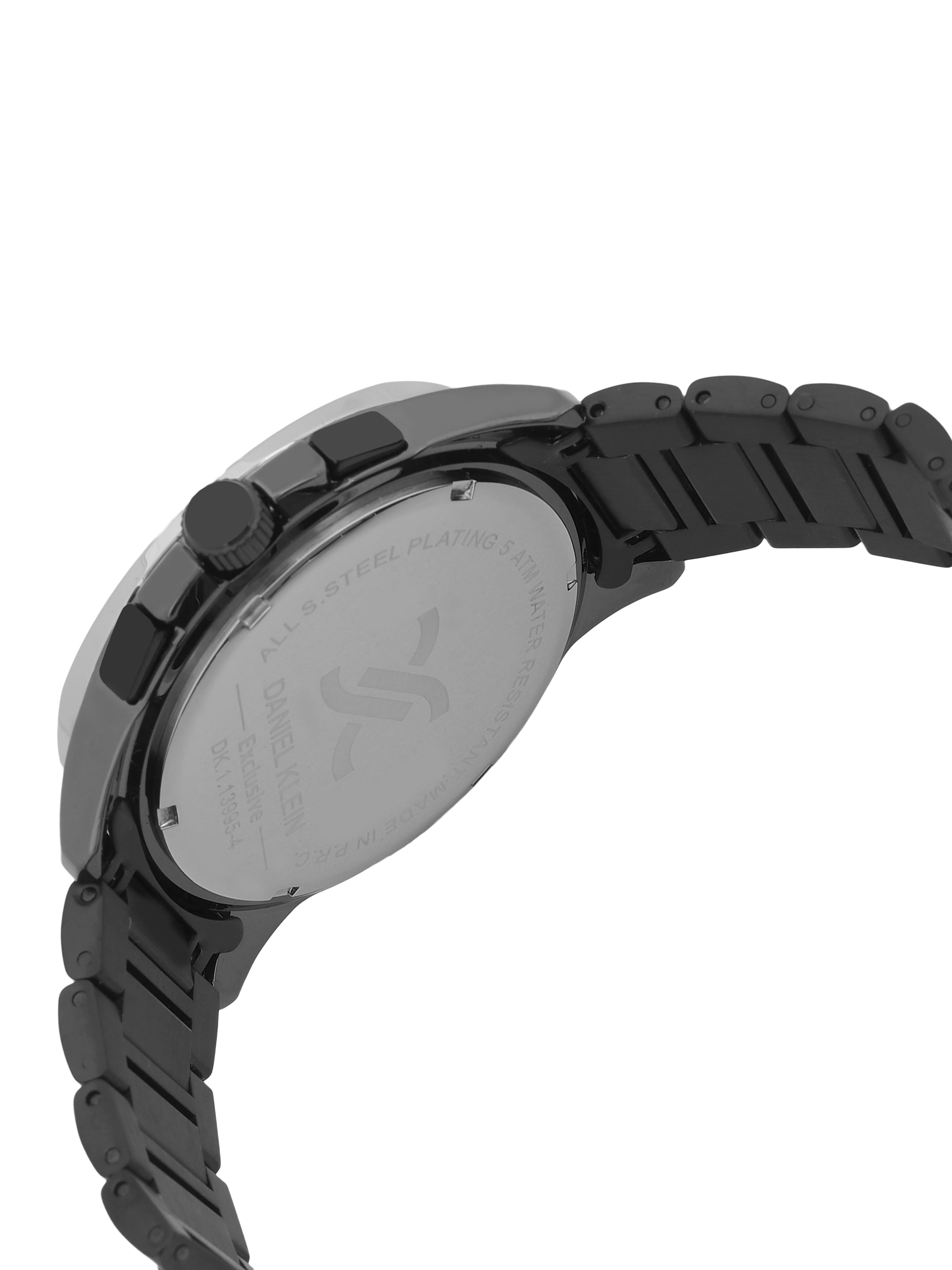 Daniel Klein Men’s Gun Black Dial Stainless Steel Watch DK.1.13995-4