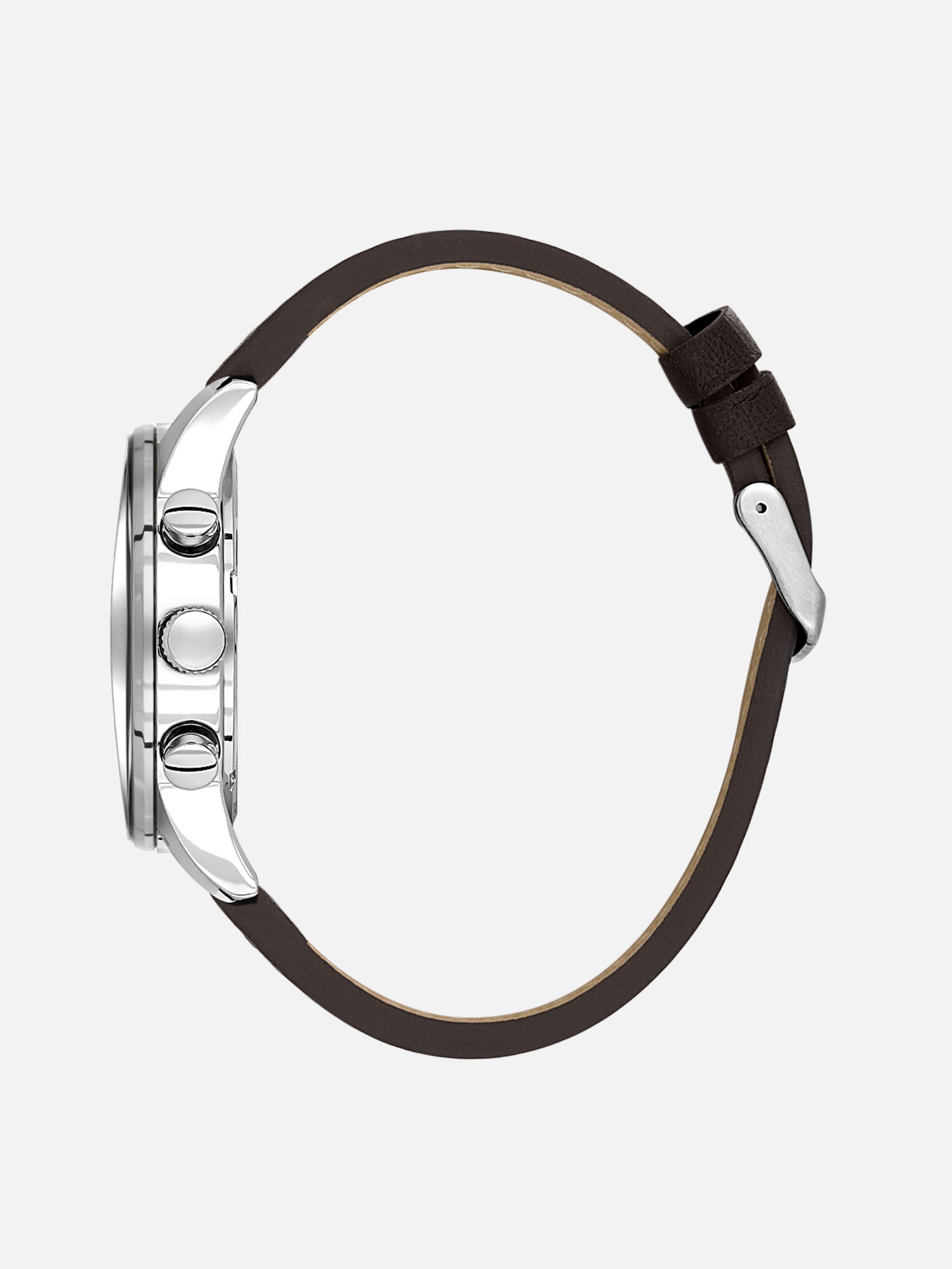 Daniel Klein Analog D.Brown Round Dial Silver Case D.Brown Strap Quartz Water-Resistant Wrist Watch for Men Boys DK.1.14255-5