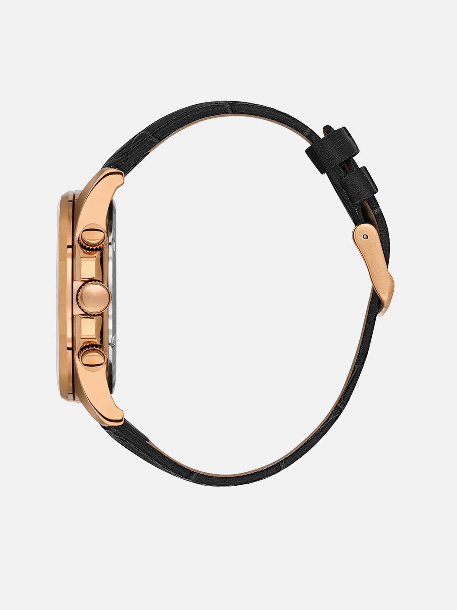 Daniel Klein Analog Black Round Dial Pink Rose Gold Case Black Strap Quartz Water-Resistant Wrist Watch for Men Boys DK.1.14239-5