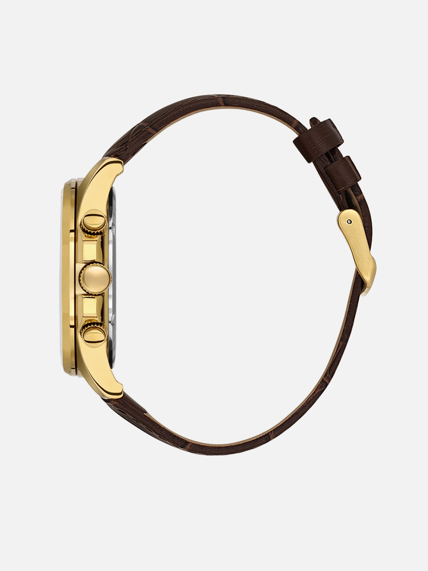 Daniel Klein Analog Dark Green Round Dial Gold Case D.Brown Strap Quartz Water-Resistant Wrist Watch for Men Boys DK.1.14239-4