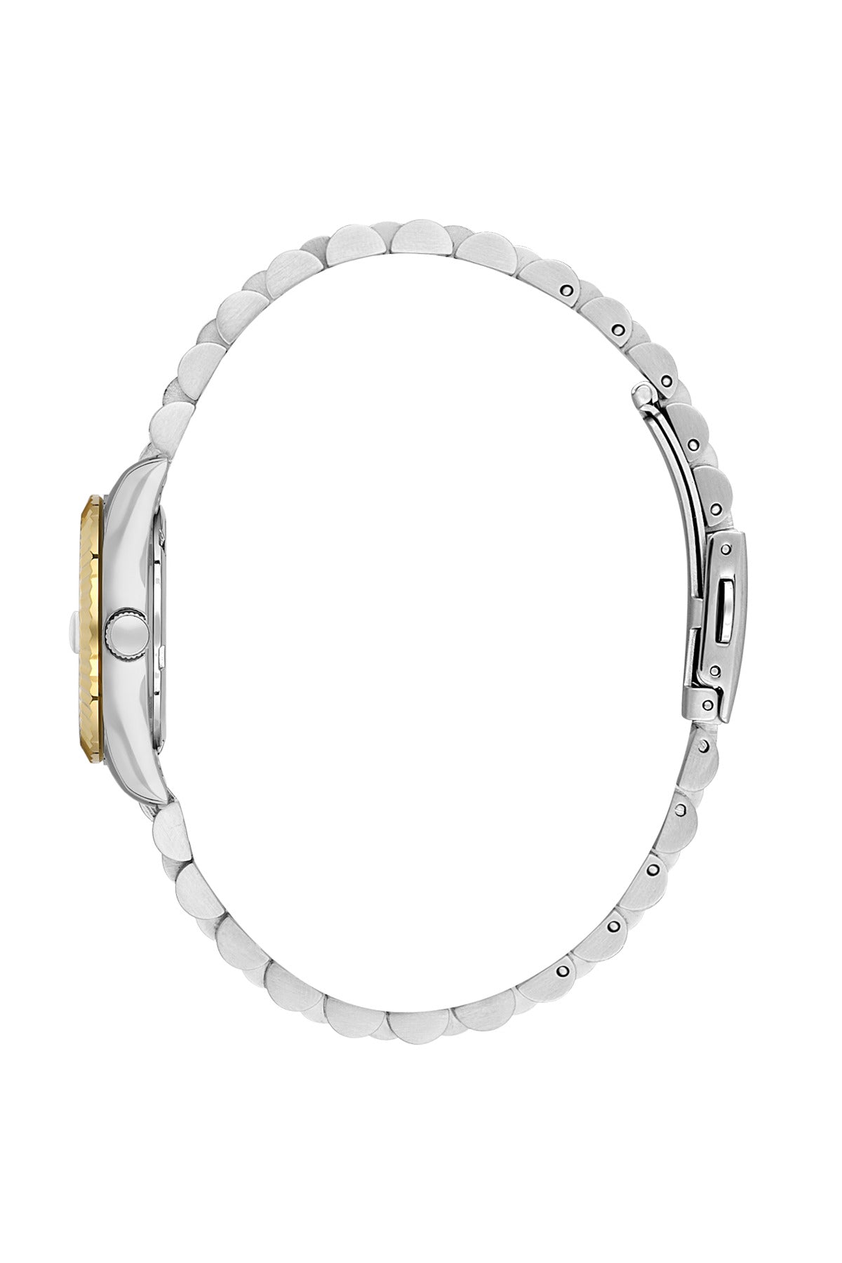 Daniel Klein Dark Green Dial Silver-Gold Strap Women’s Analog Watch DK.1.14097-4