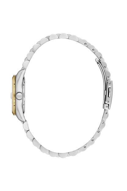 Daniel Klein Dark Green Dial Silver-Gold Strap Women’s Analog Watch DK.1.14097-4