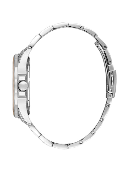 Daniel Klein Analog Dark Green Round Dial Silver and Rose Gold Case Silver Strap Quartz Water-Resistant Wrist Watch for Men Boys DK.1.14199-4