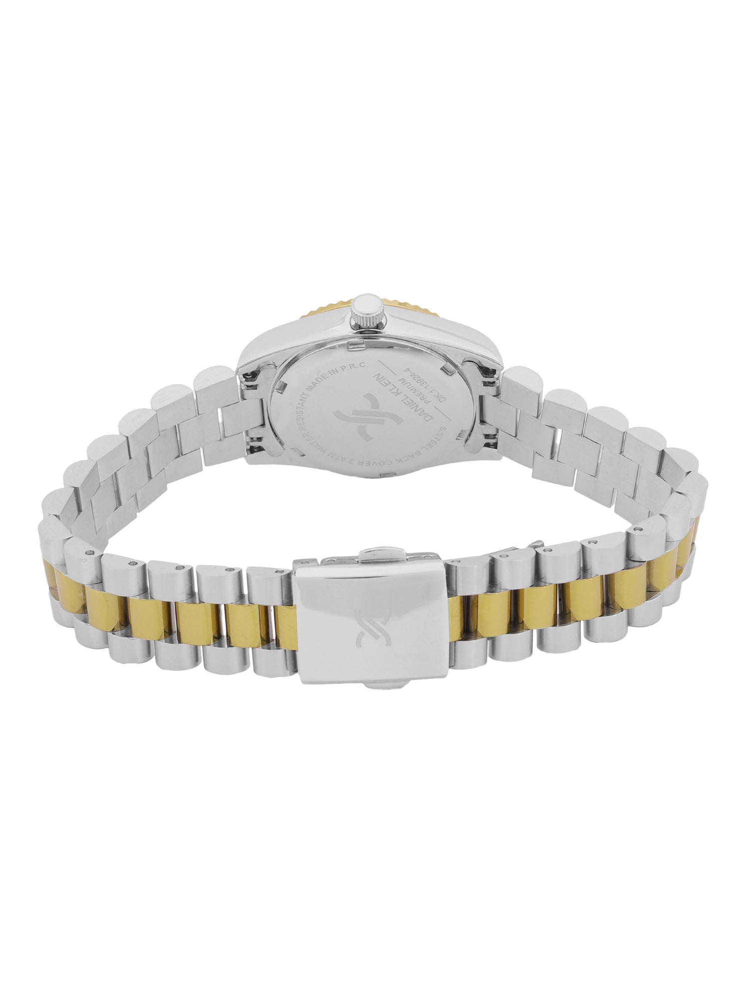 Daniel klein Premium Lady Dual-Tone IPS/IPG Dark Green Sunray Dial Stone Stainless Steel Watch DK.1.13924-5