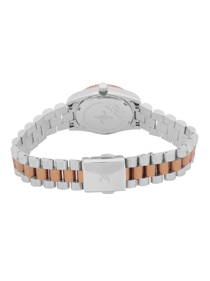 Daniel klein Premium Lady IPS/IP Pink R.Gold Red Sunray Dial Stone Stainless Steel Watch DK.1.13924-6