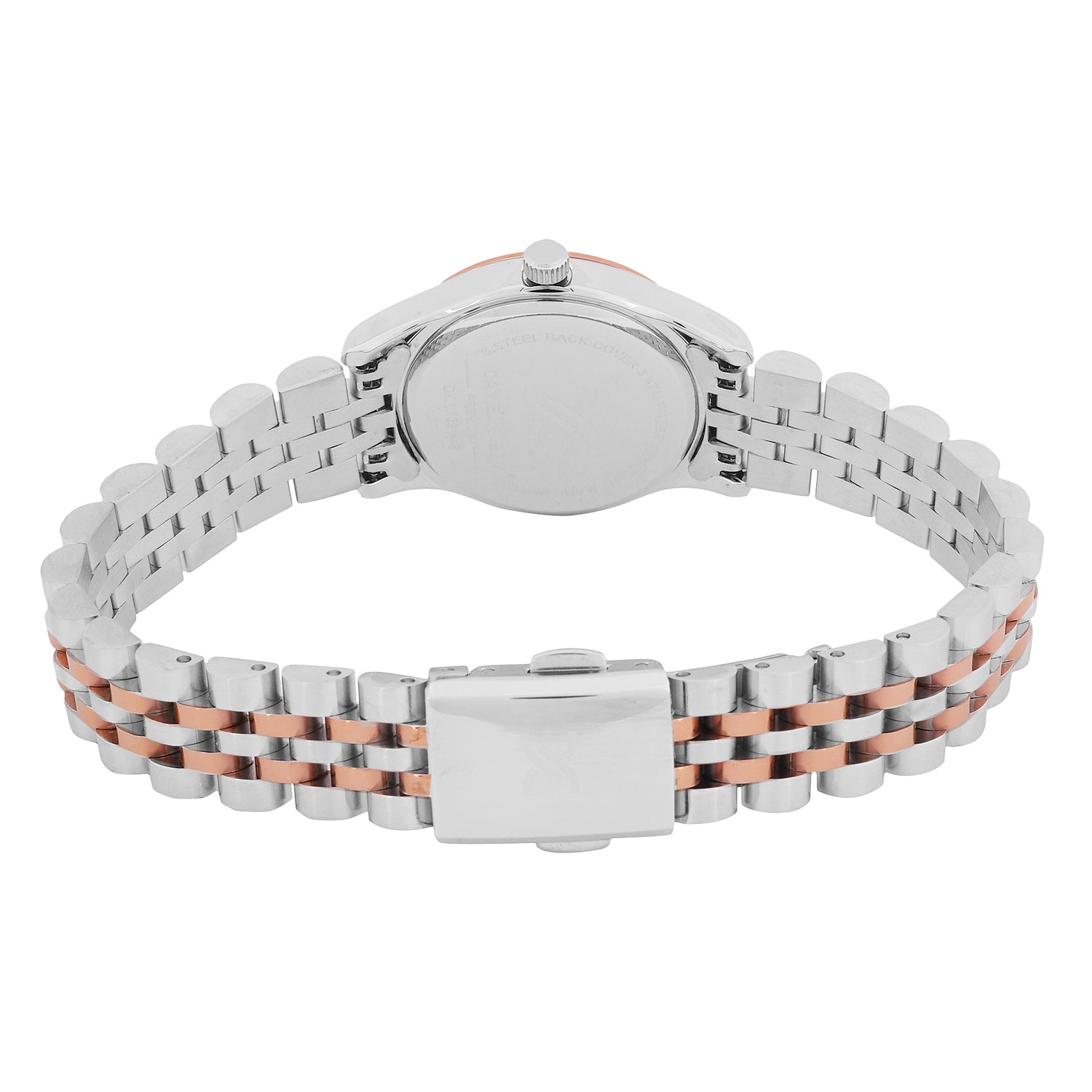 Daniel klein Premium Lady IPS/IP Pink R.Gold Silver MOP Sunray Dial Stone Stainless Steel Watch DK.1.13914-6