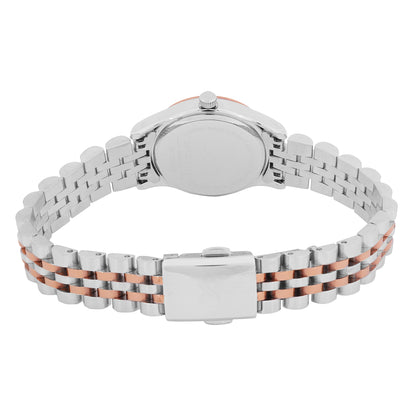 Daniel klein Premium Lady IPS/IP Pink R.Gold Silver MOP Sunray Dial Stone Stainless Steel Watch DK.1.13914-6