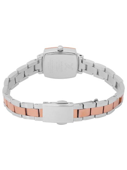 Daniel klein Premium Lady IPS/IP Pink R.Gold Silver Embossed Dial Stone Stainless Steel Watch DK.1.13922-6