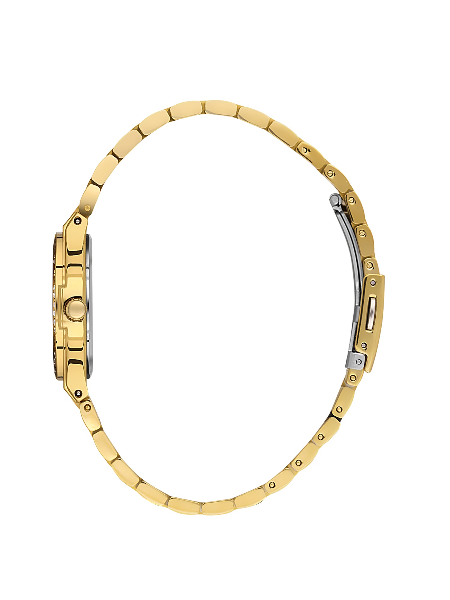 Daniel Klein Analog Silver Round Dial Gold Case Gold Strap Quartz Water-Resistant Wrist Watch for Women Girls, Ladies DK.1.14160-3