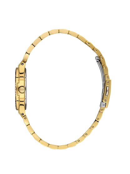 Daniel Klein Analog Silver Round Dial Gold Case Gold Strap Quartz Water-Resistant Wrist Watch for Women Girls, Ladies DK.1.14160-3