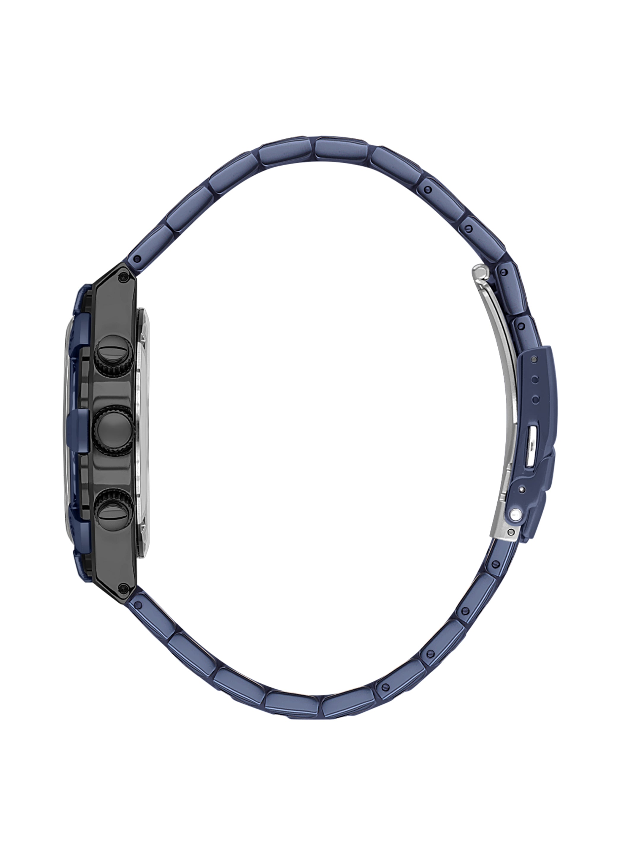 Daniel Klein Analog Blue Round Dial Black Case Blue Strap Quartz Water-Resistant Wrist Watch for Men Boys DK.1.14242-5