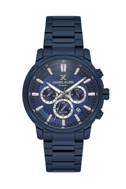Men Navy Blue Dial Blue Multifunction Analogue Watch