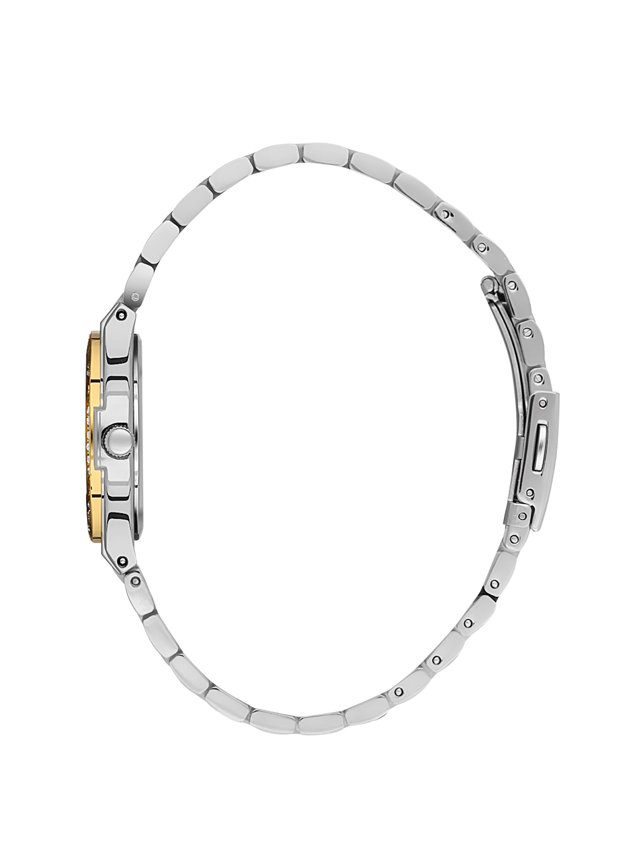 Daniel Klein Analog Silver Round Dial Silver and Gold Case Silver and Gold Strap Quartz Water-Resistant Wrist Watch for Women Girls, Ladies DK.1.14160-4