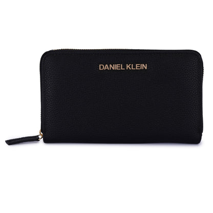 Daniel Klein Black Zip-Around Women’s Wallet