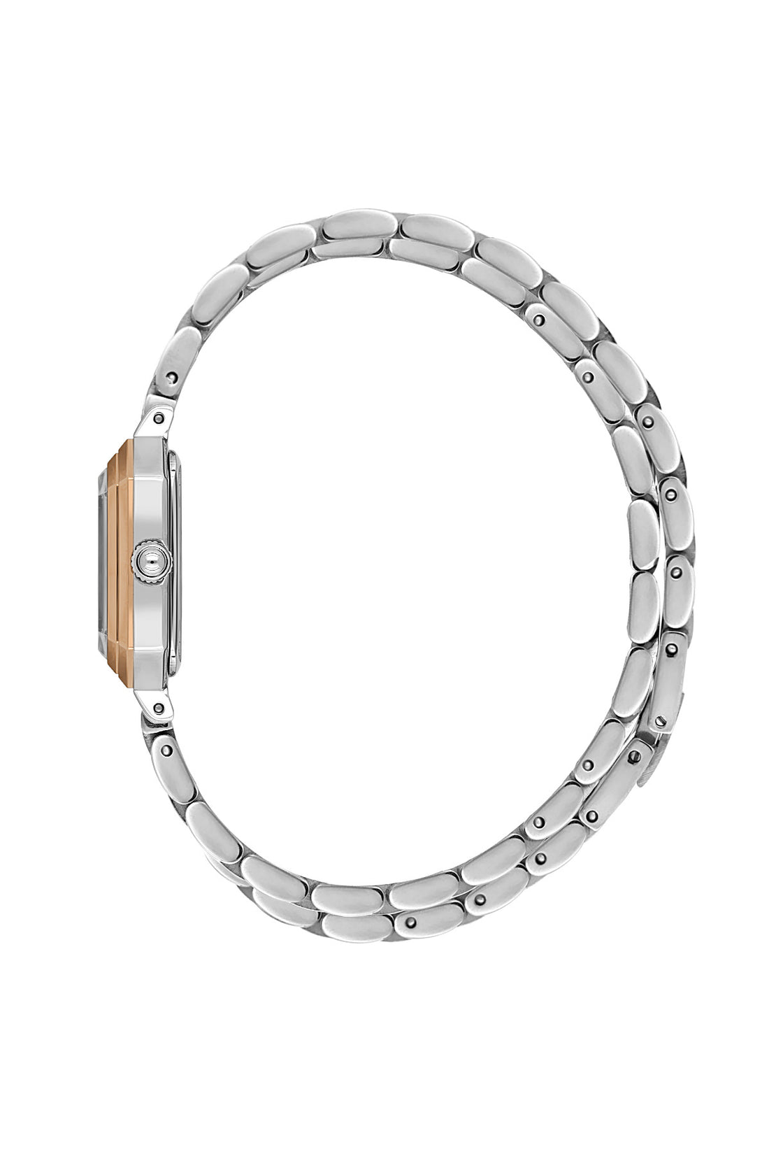 Daniel Klein Dark Red Dial Silver–Rose Gold Strap Women’s Analog Watch DK.1.14098-6