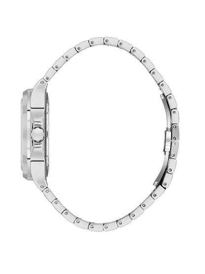 Daniel Klein Analog Dark Blue Round Dial Silver Case Silver Strap Quartz Water-Resistant Wrist Watch for Men Boys DK.1.14201-3