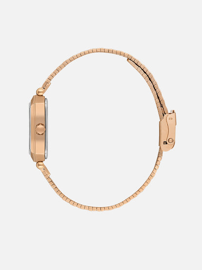 Daniel Klein Analog Dark Green Round Dial Pink Rose Gold Case Pink Rose Gold Strap Quartz Water-Resistant Wrist Watch for Women Girls, Ladies DK.1.14178-6
