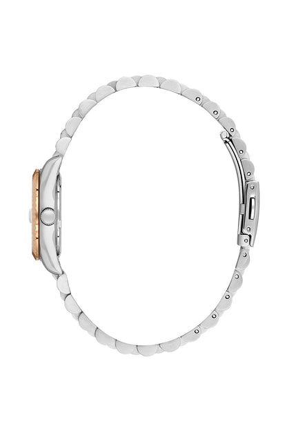 Daniel Klein Dark Brown Dial Silver–Rose Gold Strap Women’s Analog Watch DK.1.14097-6