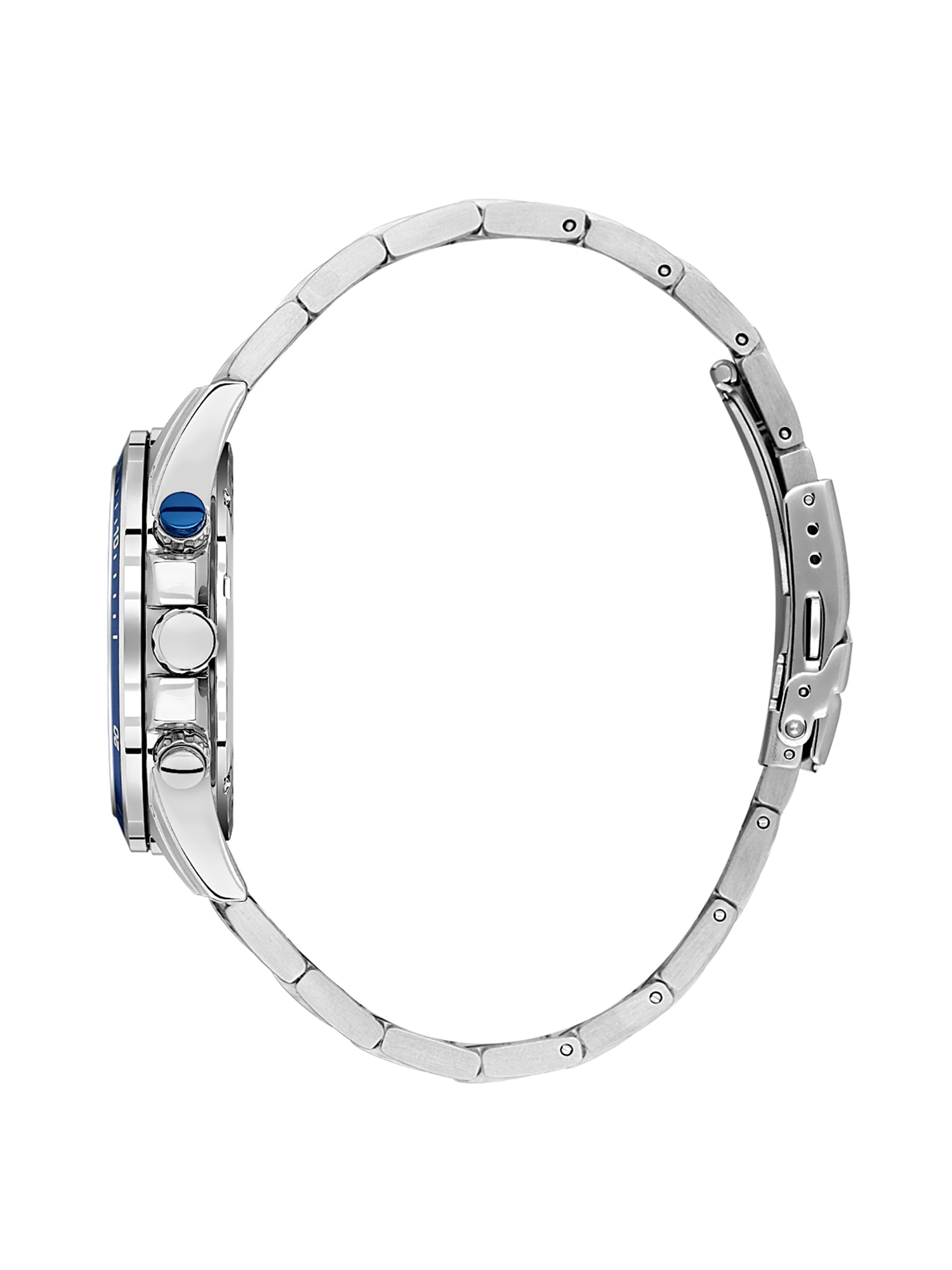 Daniel Klein Analog Blue Round Dial Silver Case Silver Strap Quartz Water-Resistant Wrist Watch for Men Boys DK.1.14247-3