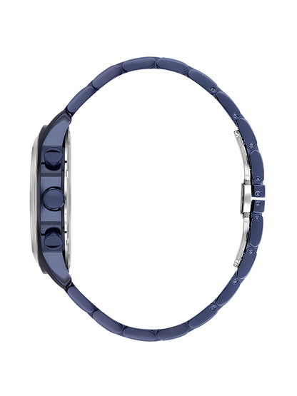 Daniel Klein Analog Blue Round Dial Blue Case Blue Strap Quartz Water-Resistant Wrist Watch for Men Boys DK.1.14238-5