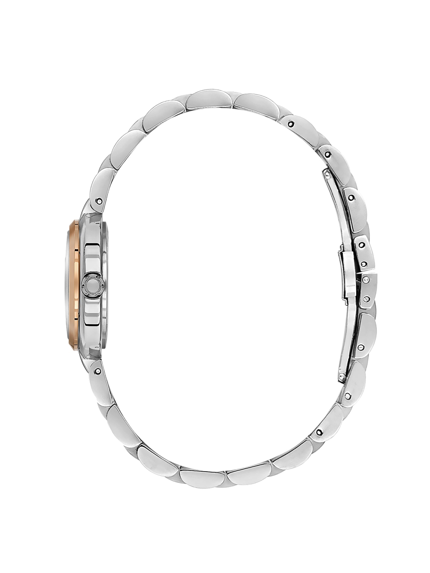 Daniel Klein Analog White Round Dial Silver and Rose Gold Case Silver and Rose Gold Strap Quartz Water-Resistant Wrist Watch for Women Girls, Ladies DK.1.14173-5