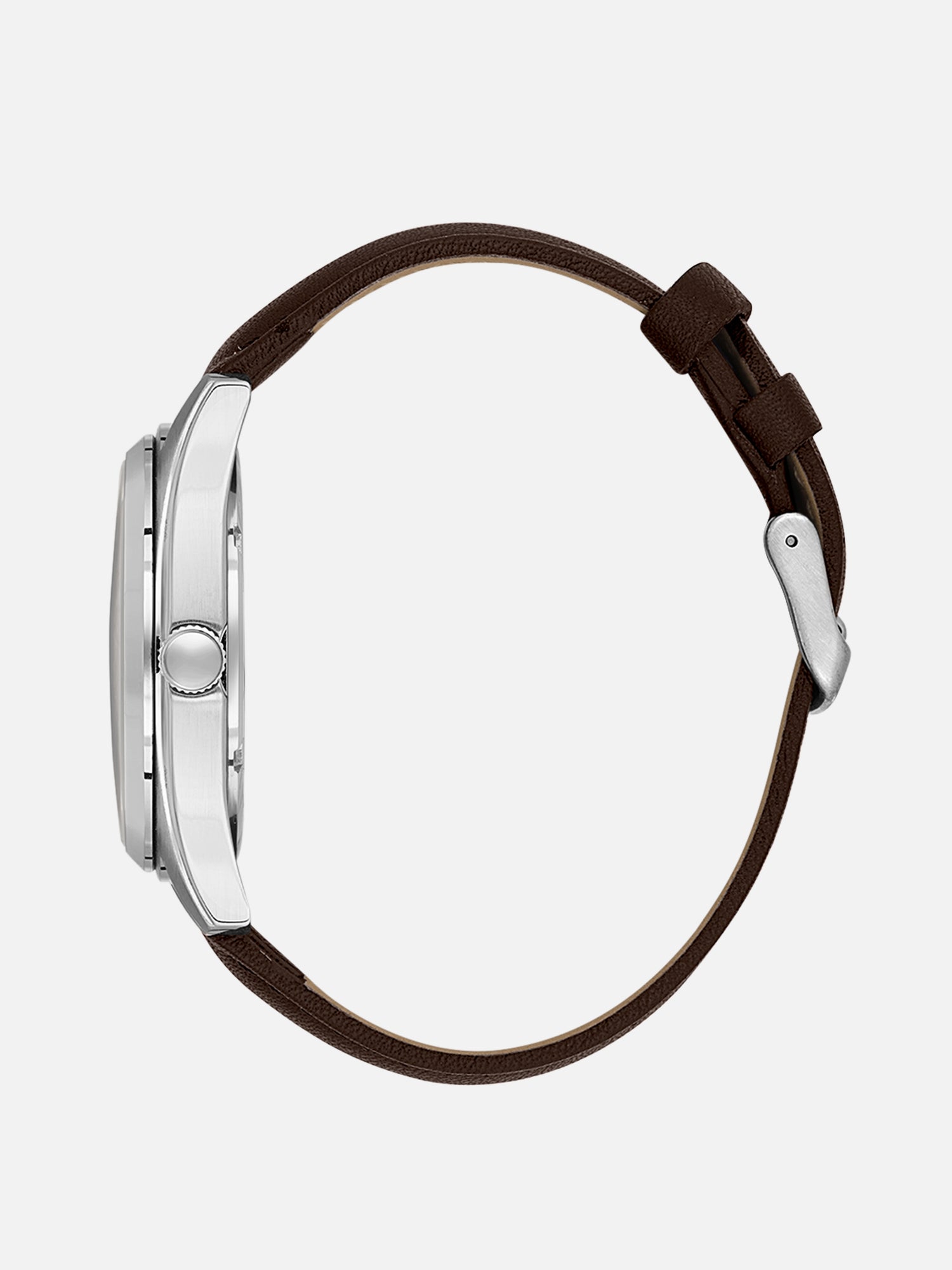 Daniel Klein Analog Gunmetal Round Dial Silver Case D.Brown Strap Quartz Water-Resistant Wrist Watch for Men Boys DK.1.14196-2