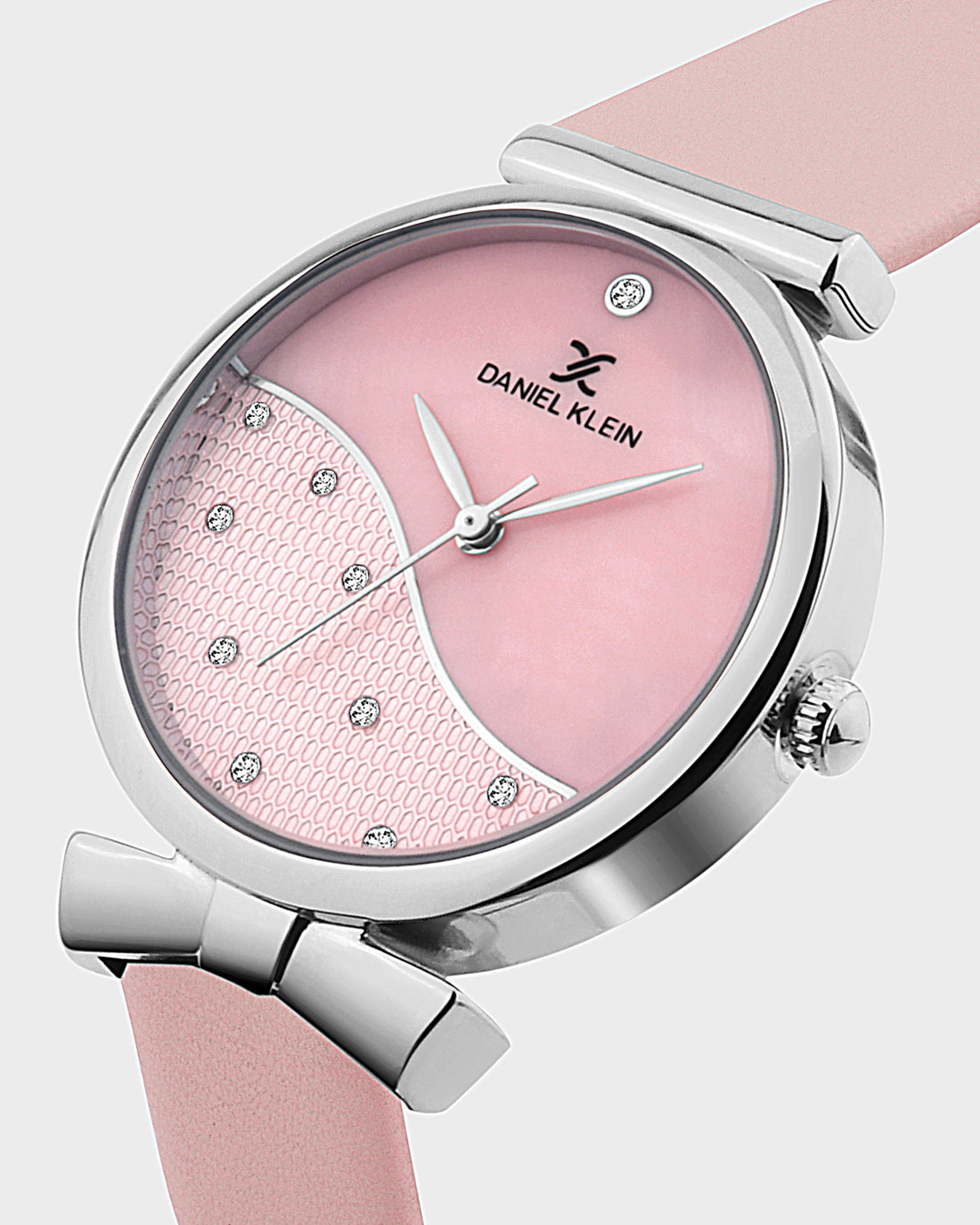 Pink Minimal Strap with Bow Shape Lug Women Premium Watch DK.1.14022-1