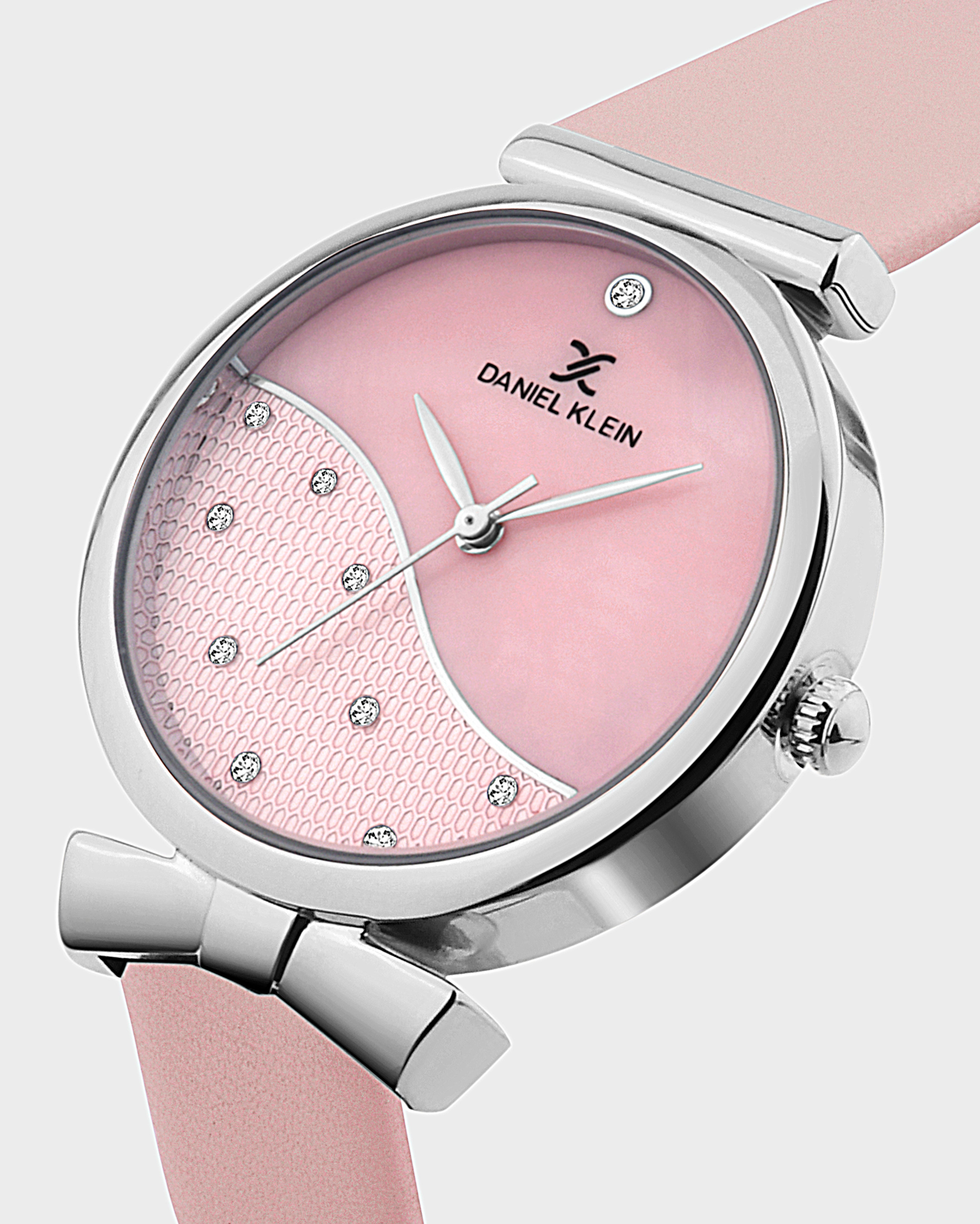 Pink Minimal Strap with Bow Shape Lug Women Premium Watch DK.1.14022-1