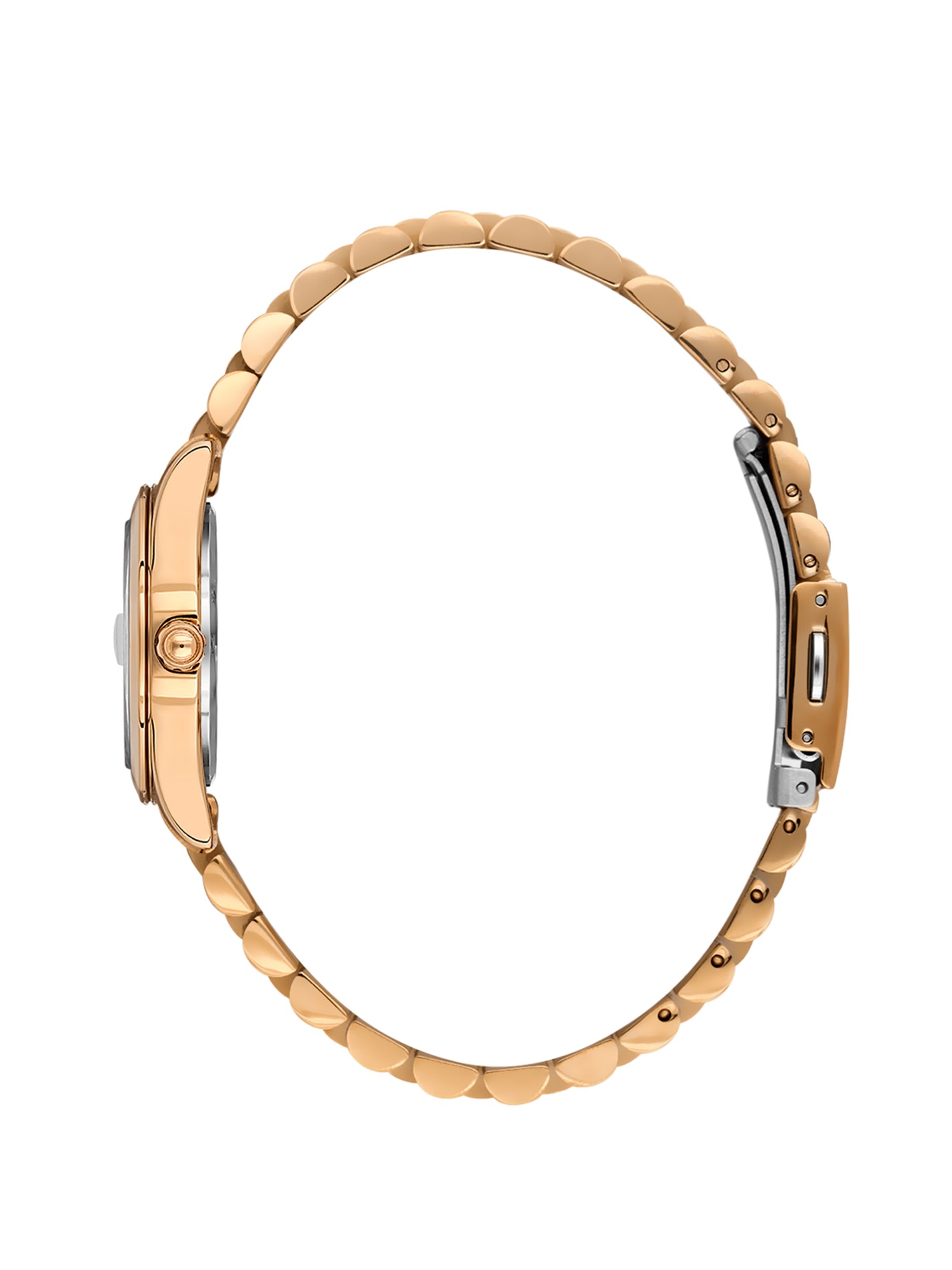 Daniel Klein Analog Silver Round Dial Pink Rose Gold Case Pink Rose Gold Strap Quartz Water-Resistant Wrist Watch for Women Girls, Ladies DK.6.14183-5