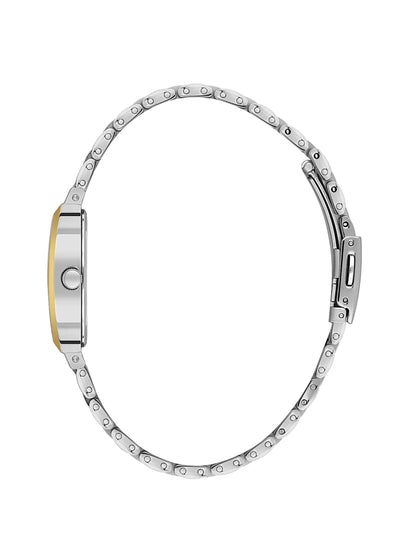 Daniel Klein Analog Silver Round Dial Silver and Gold Case Silver and Gold Strap Quartz Water-Resistant Wrist Watch for Women Girls, Ladies DK.1.14165-4