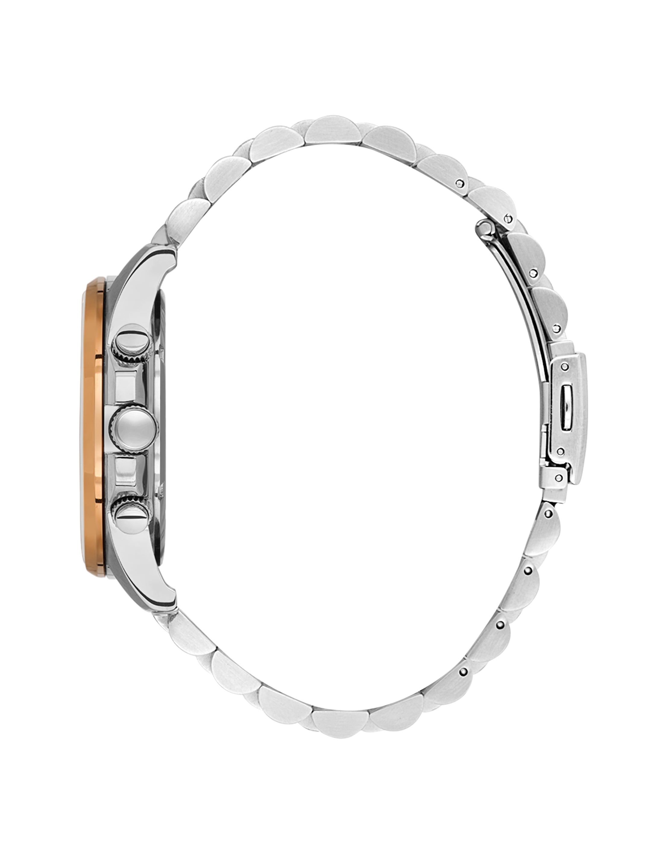 Daniel Klein Analog Dark Green Round Dial Silver and Rose Gold Case Silver and Rose Gold Strap Quartz Water-Resistant Wrist Watch for Men Boys DK.1.14240-4