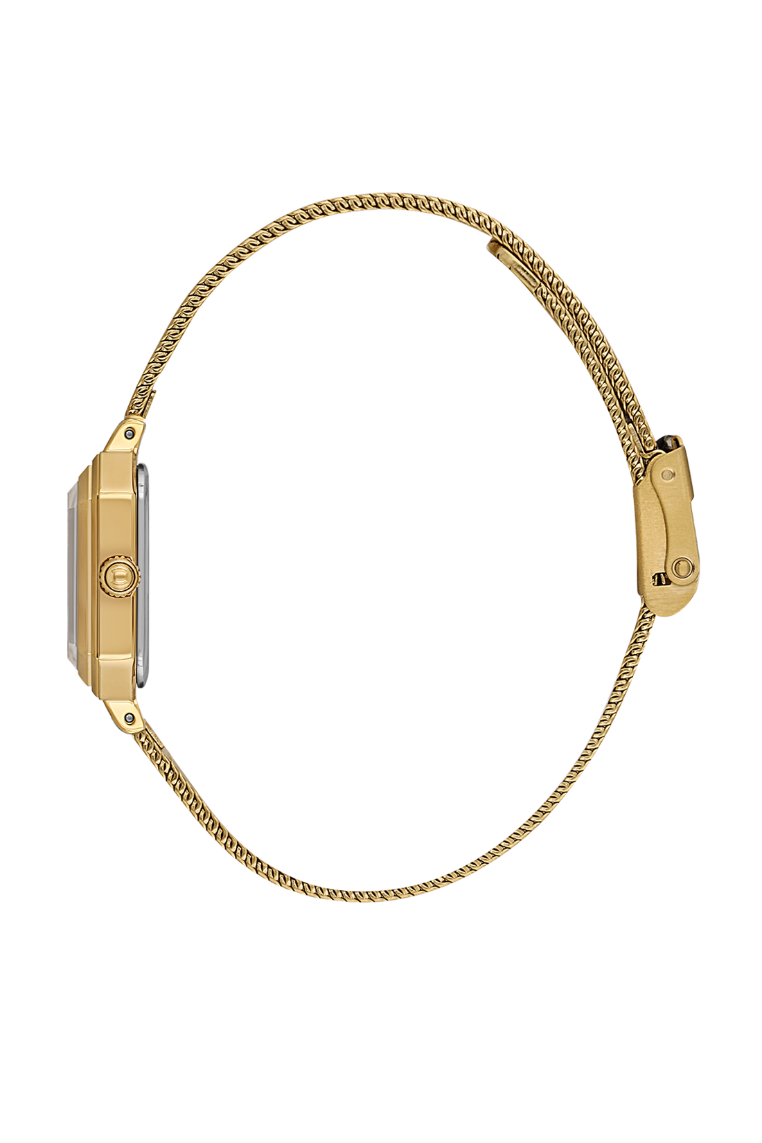 Daniel klein Premium Lady Silver Sunray Dial Gold Mesh Watch DK.1.13945-3