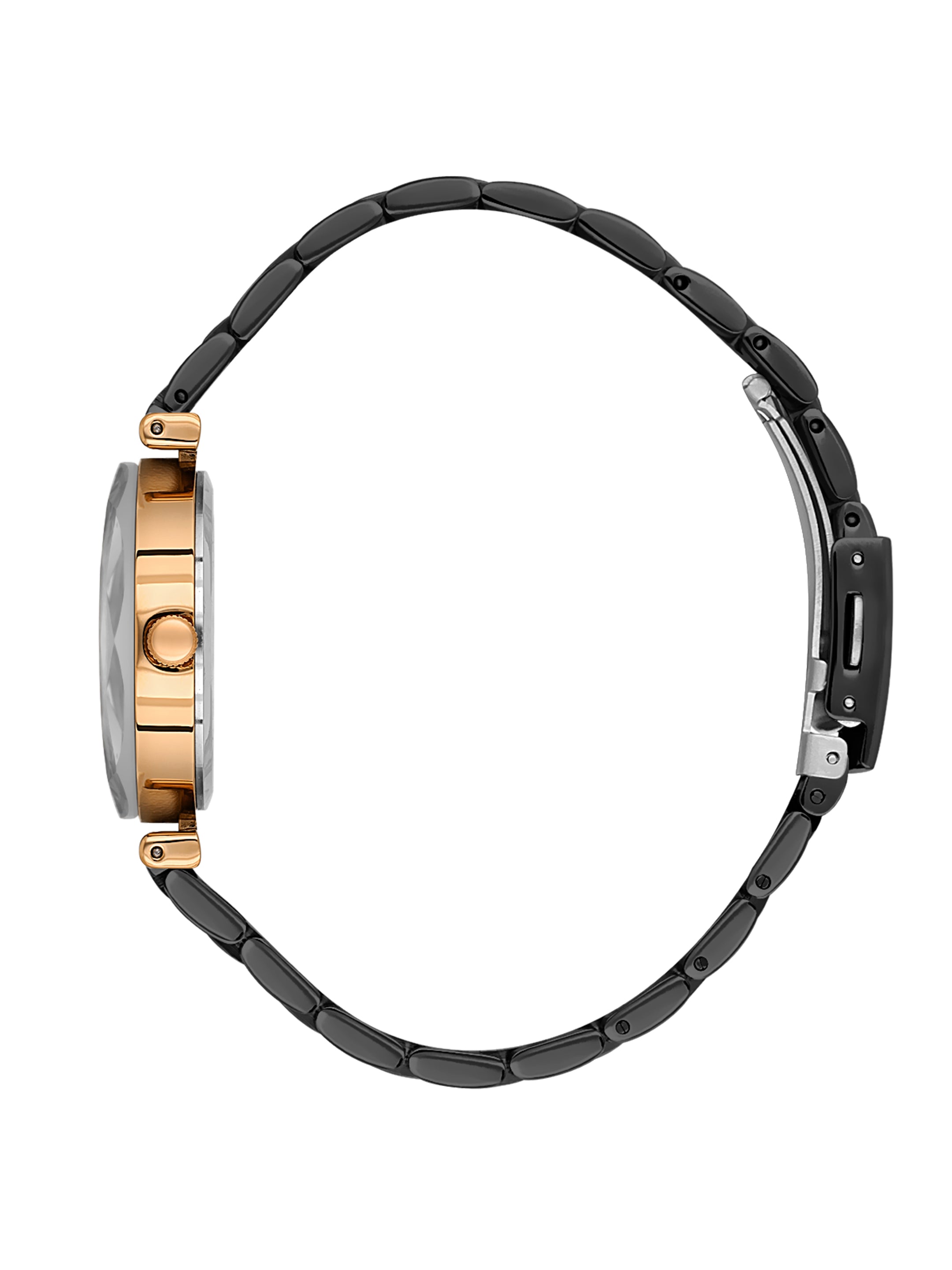 Daniel Klein Analog Black Round Dial Pink Rose Gold/Black Case Black Strap Quartz Water-Resistant Wrist Watch for Women Girls, Ladies DK.6.14189-6