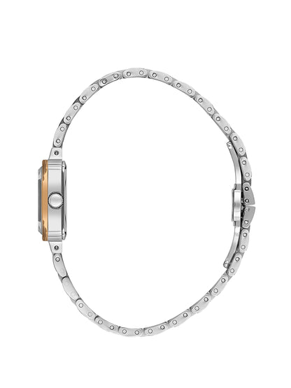 Daniel Klein Analog Silver Round Dial Silver and Rose Gold Case Silver and Rose Gold Strap Quartz Water-Resistant Wrist Watch for Women Girls, Ladies DK.1.14153-6