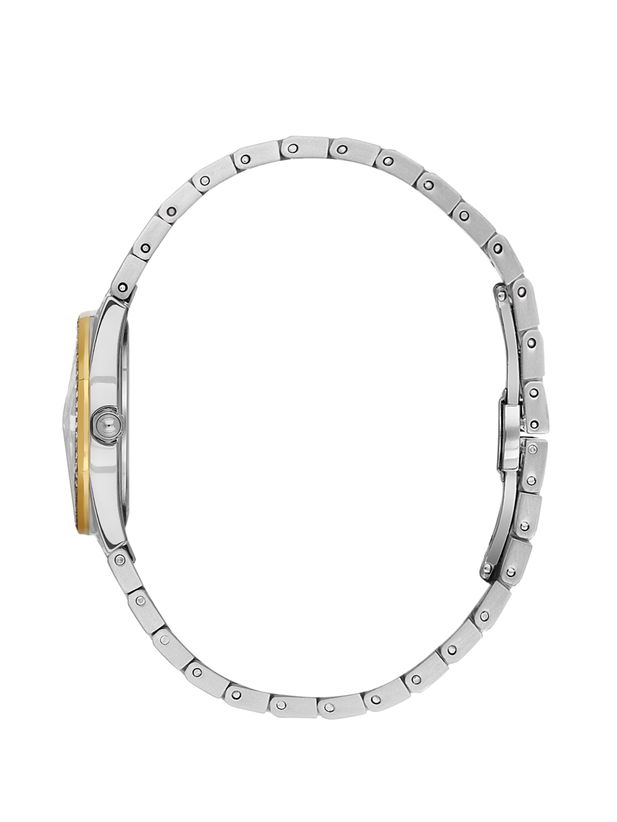 Daniel Klein Analog Silver Round Dial Silver and Gold Case Silver and Gold Strap Quartz Water-Resistant Wrist Watch for Women Girls, Ladies DK.1.14162-5