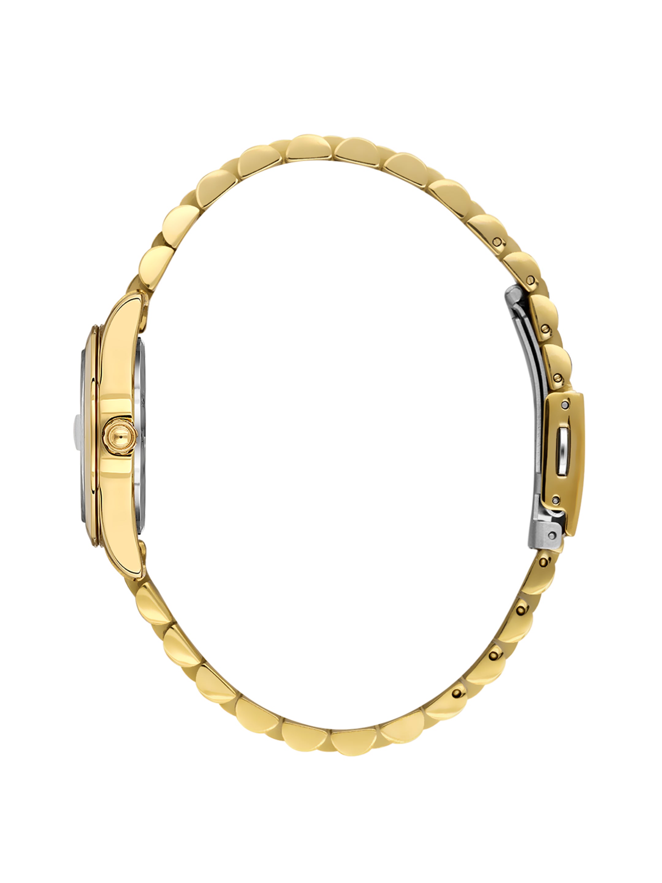 Daniel Klein Analog Silver Round Dial Gold Case Gold Strap Quartz Water-Resistant Wrist Watch for Women Girls, Ladies DK.6.14183-2