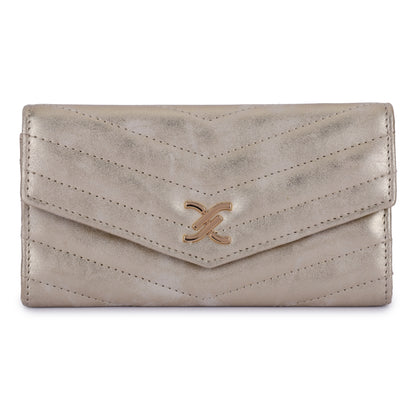 Daniel Klein Women’s Metallic Chevron Wallet – Matt Gold