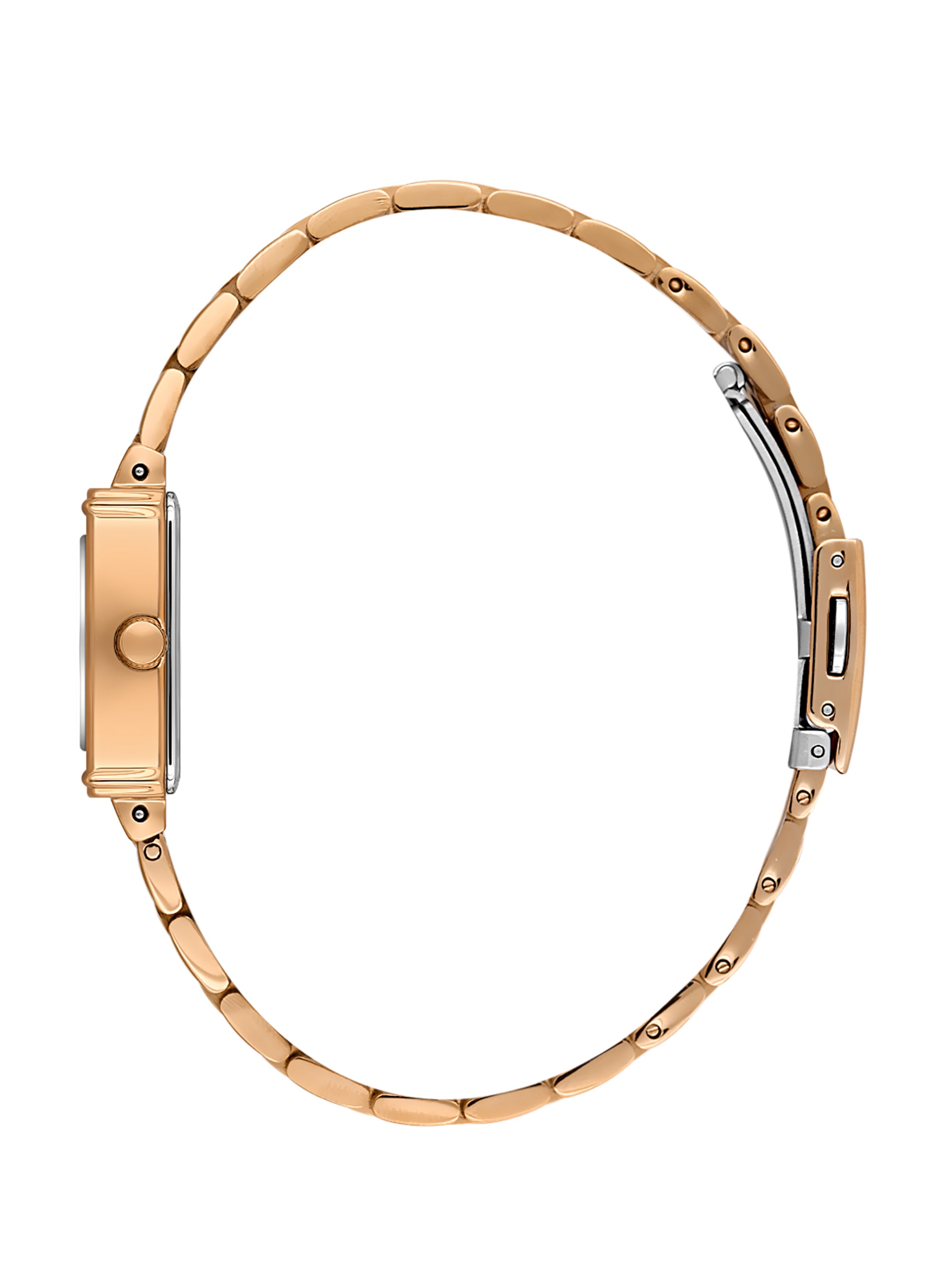 Daniel Klein Analog White Mop Round Dial Pink Rose Gold Case Pink Rose Gold Strap Quartz Water-Resistant Wrist Watch for Women Girls, Ladies DK.1.14168-5