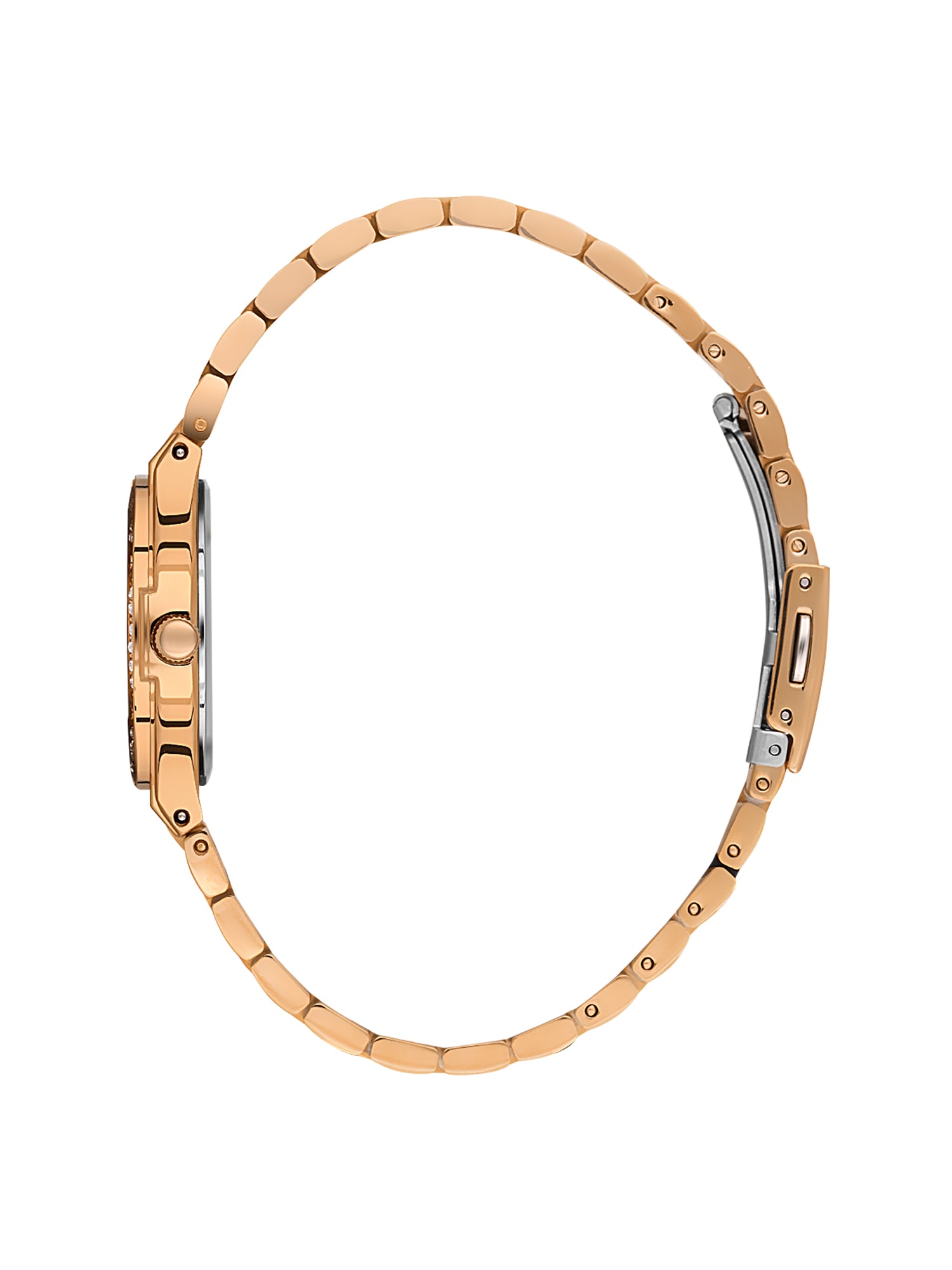 Daniel Klein Analog Silver Round Dial Pink Rose Gold Case Pink Rose Gold Strap Quartz Water-Resistant Wrist Watch for Women Girls, Ladies DK.1.14160-5