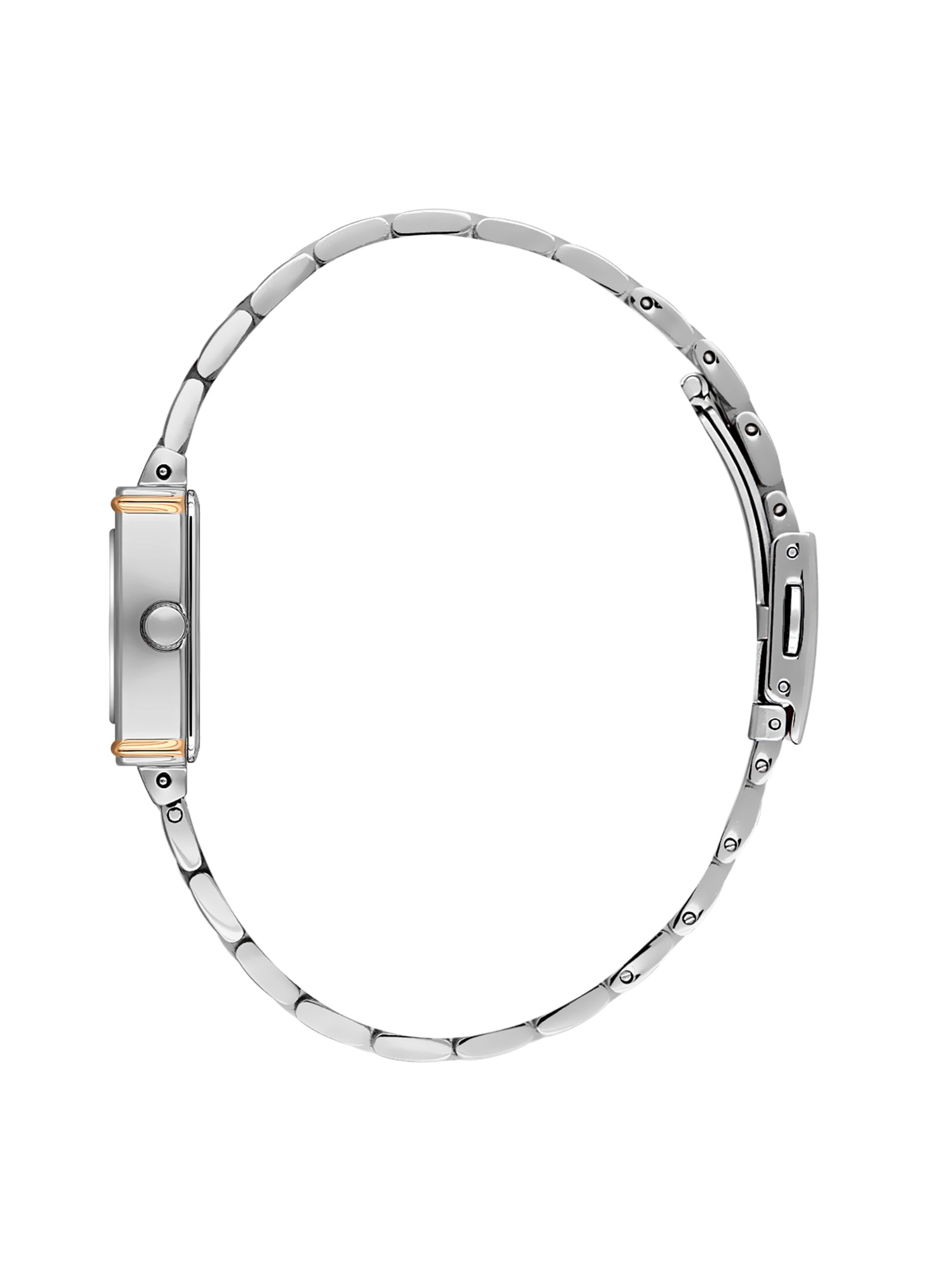 Daniel Klein Analog D.Brown Round Dial Silver and Rose Gold Case Silver and Rose Gold Strap Quartz Water-Resistant Wrist Watch for Women Girls, Ladies DK.1.14168-6
