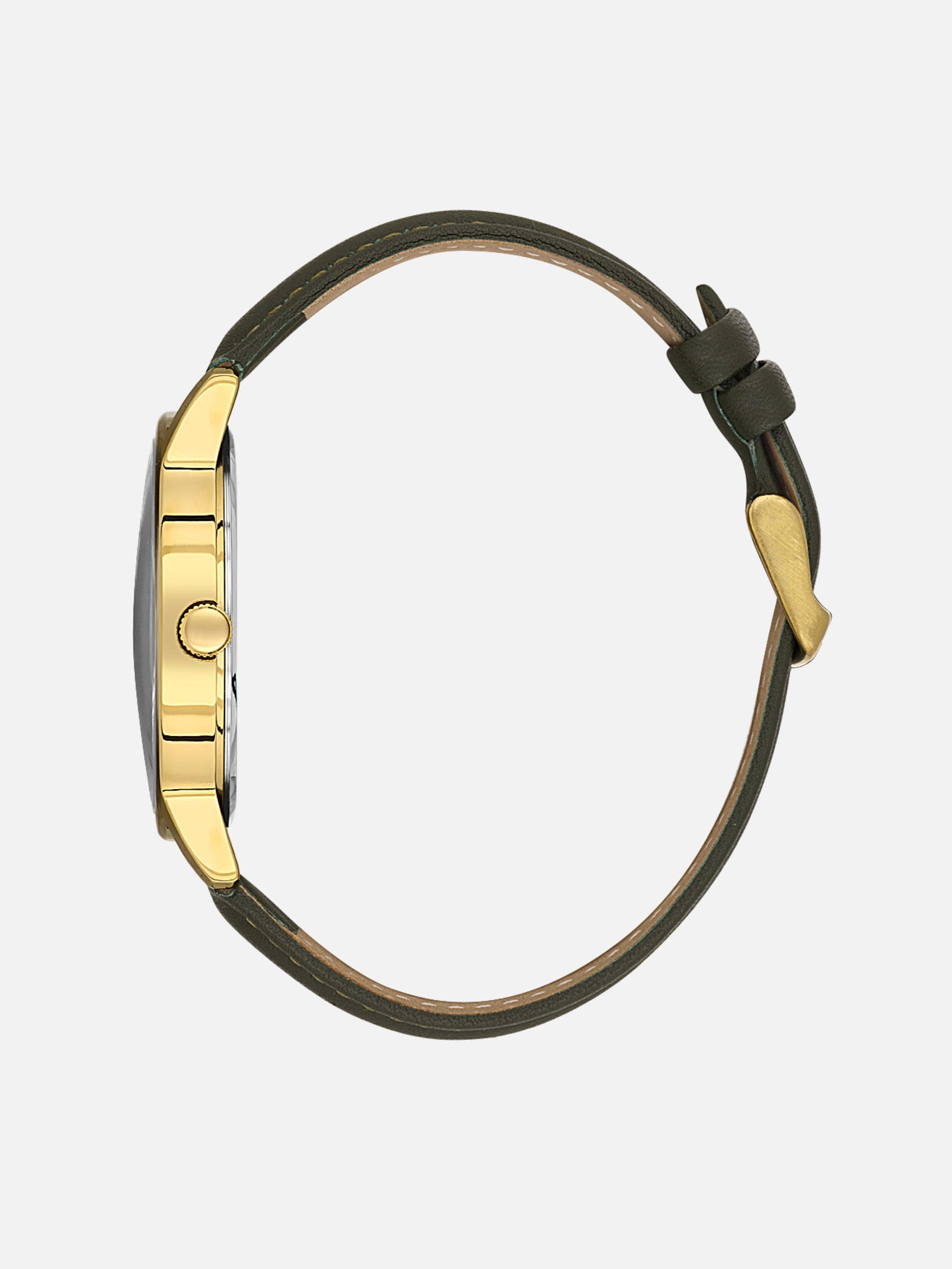 Daniel Klein Analog Green Round Dial Gold Case Green Strap Quartz Water-Resistant Wrist Watch for Men Boys DK.6.14204-4